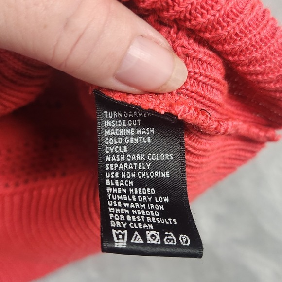 August Silk Classic Knit Top Women M Orange Short Sleeve Open Knit Designer - Picture 5 of 6